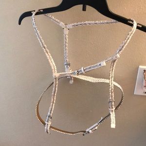 Bcbg white harness belt size L